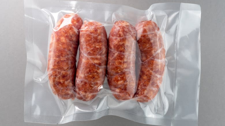 Sausages ready for sous vide