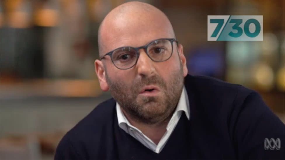 George Calombaris pictured on the ABC's 7.30 report 