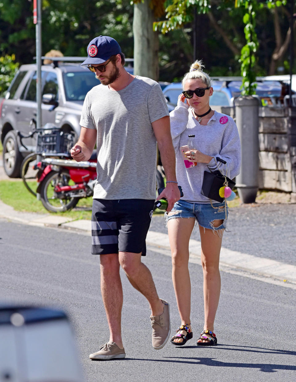 Liam Hemsworth and Miley Cyrus spotted on April 29, 2016 in Byron Bay, Australia.&nbsp;