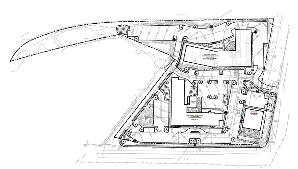 Two International Group in Portsmouth has proposed demolishing the Outlets at Kittery to construct a five-story, 107-unit apartment building, a four-story 119-room hotel with an indoor pool, and a 6,000-square-foot restaurant building.