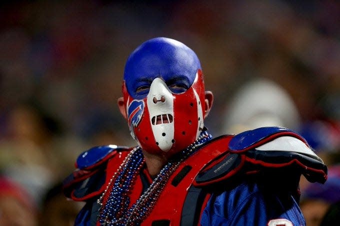 Pictured is Frank Barber, a Corning-Painted Post principal, as his "Hannabill Lecter" alter ego on a Buffalo Bills game day.
