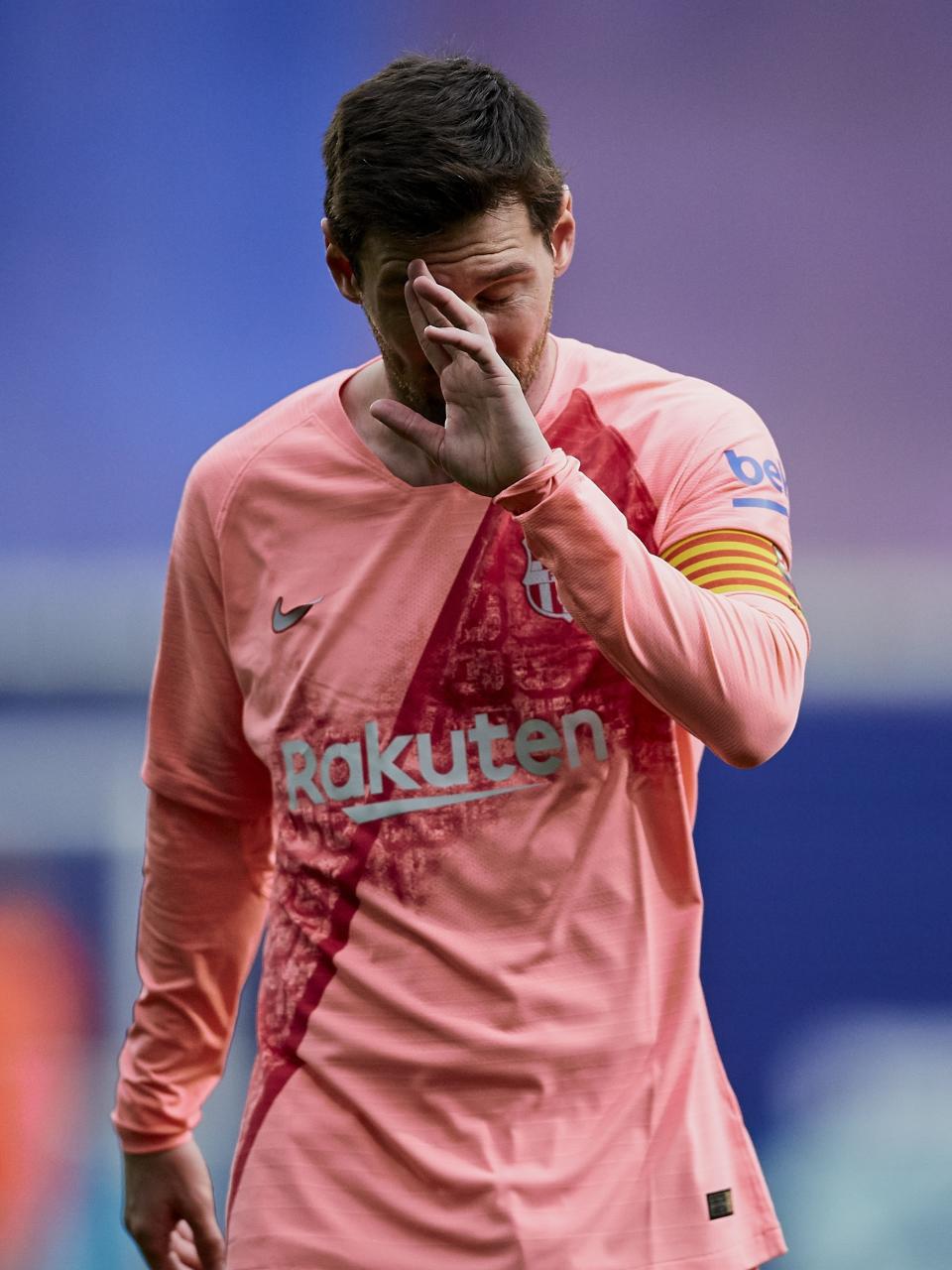 Barcelona's Lionel Messi during a Spanish La Liga soccer match against Eibar at the Ipurua stadium in Eibar, northern Spain, Sunday, May 19, 2019. (AP Photo/Ion Alcoba)