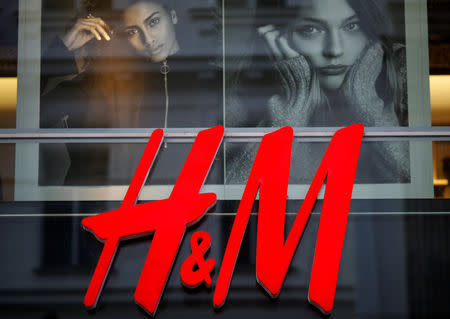 FILE PHOTO: The logo of Swedish fashion label H&M is seen outside a store in Vienna, Austria, October 1, 2016. REUTERS/Leonhard Foeger/File Photo