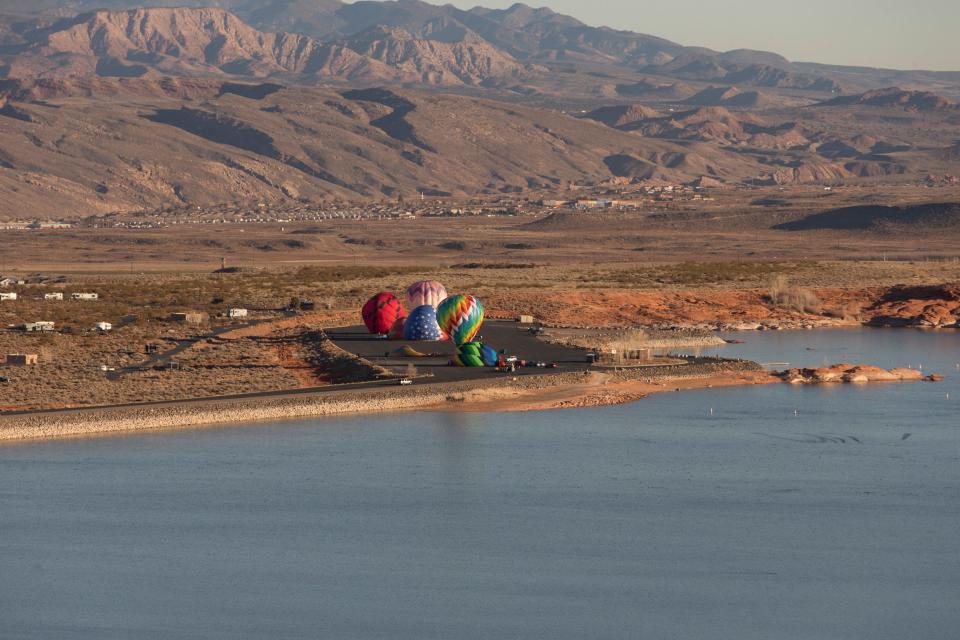 Hot air balloon pilot and fans gather at Sand Hollow for the annual Skyfest media day on Feb. 4.