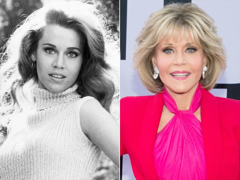 Jane Fonda in 1967 (left) and in 2018 (right) | Getty (2)