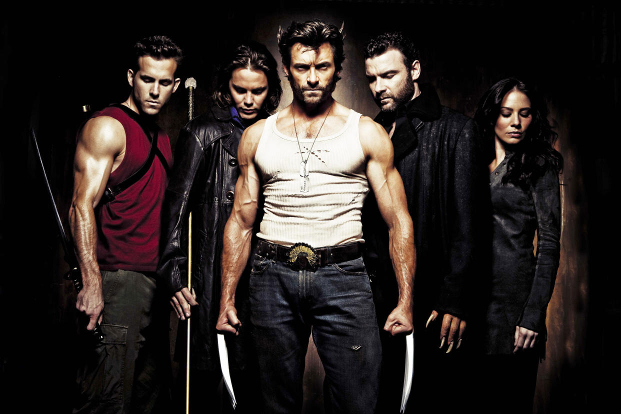 From left: Ryan Reynolds, Taylor Kitsch, Hugh Jackman, Liev Schreiber and Lynn Collins