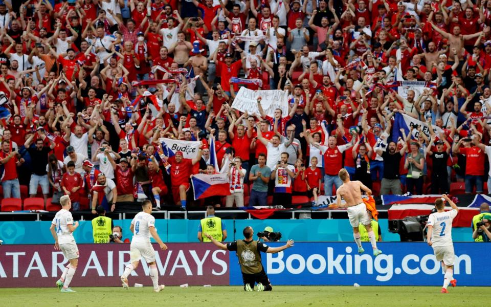 The Czech Republic fans salute their heroes, who now face Denmark - REUTERS