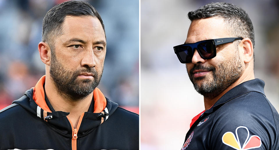 Pictured Benji Marshall left and Greg Inglis right