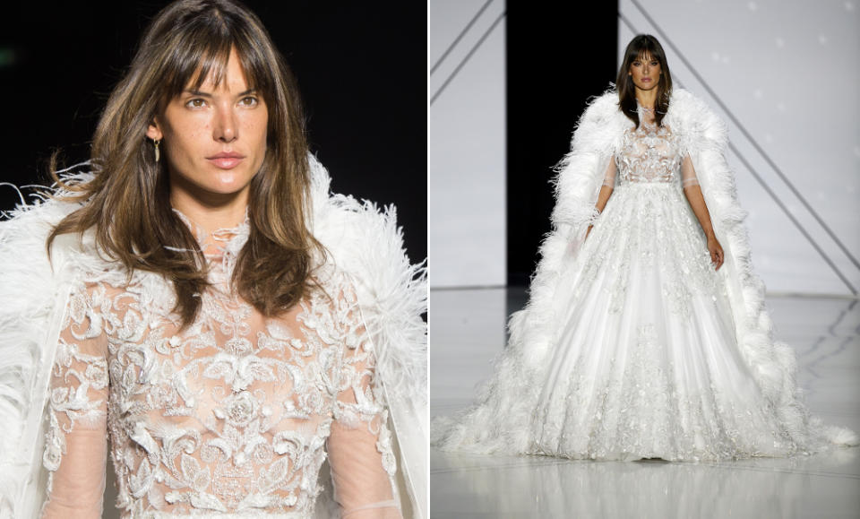 <p>Für den ersten großen Knall der Fashion Week sorgte diese Saison das britische Designer-Duo Ralph & Russo mit dem Statement-Look, in dem sie Model Alessandra Ambrosio auf den Runway schickten. Denn die Dessous-Beauty auf Abwegen zeigte sich erstens gleich zweifach oben ohne, nämlich fast ungeschminkt (!) und in transparenter Korsage – und zweitens bewies sie als weißer Schwan endlich mal wieder, dass sie als Model weitaus mehr kann als nur „Victoria’s Secret“. Über Alessandras großen Moment … (Bilder: Getty Images) </p>