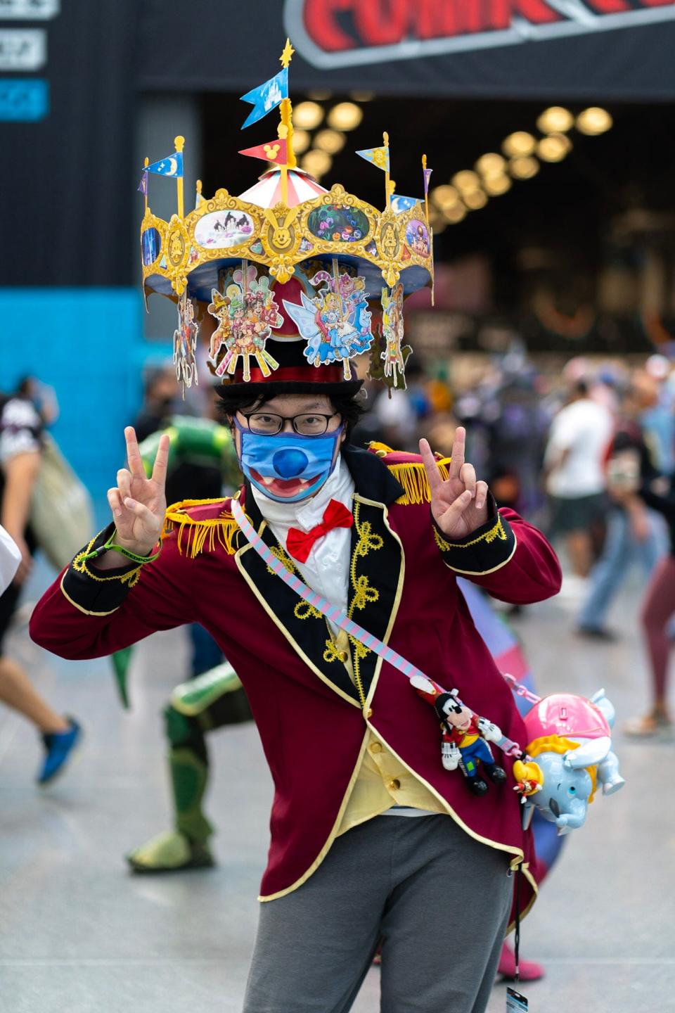 A cosplayer taking inspiration from Disney amusement parks at New York Comic Con 2021.