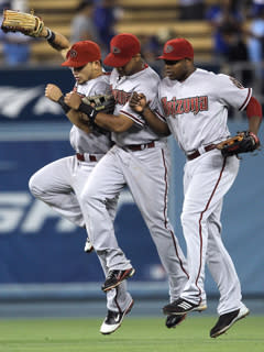 The 2011 Diamondbacks, including (from left) Gerado Parra, Chris Young and Justin Upton, all came together at the same time to turn the season around