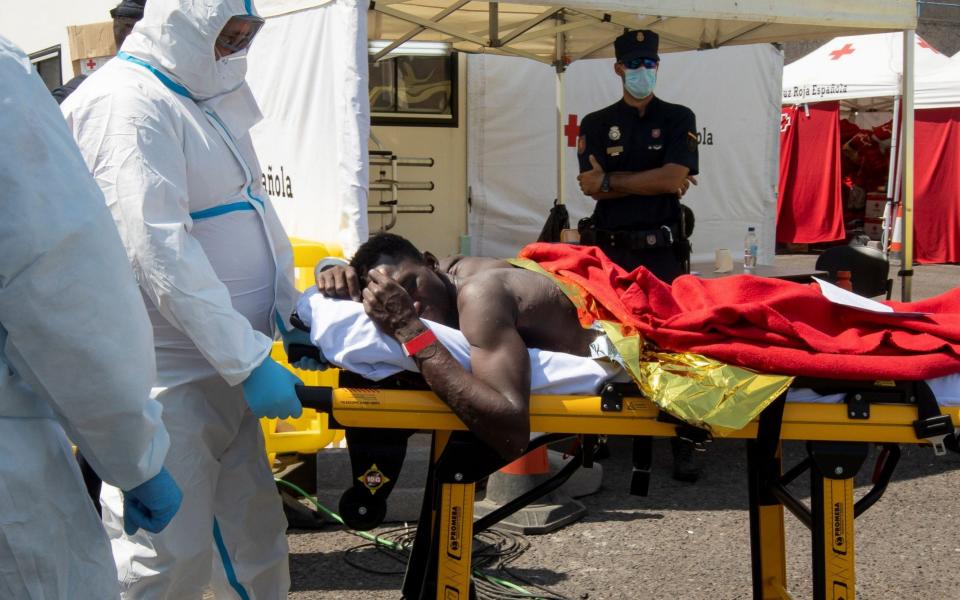 Two migrants in critical condition and another five in serious condition are evacuated to Las Palmas de Gran Canaria hospitals - Quique Curbelo/EPA-EFE/Shutterstock /Shutterstock