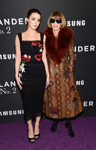 “Vogue” EIC Anna Wintour and her daughter Bee Shaffer at the “Zoolander 2″ world premiere at Alice Tully Hall on February 9, 2016 in New York City. 