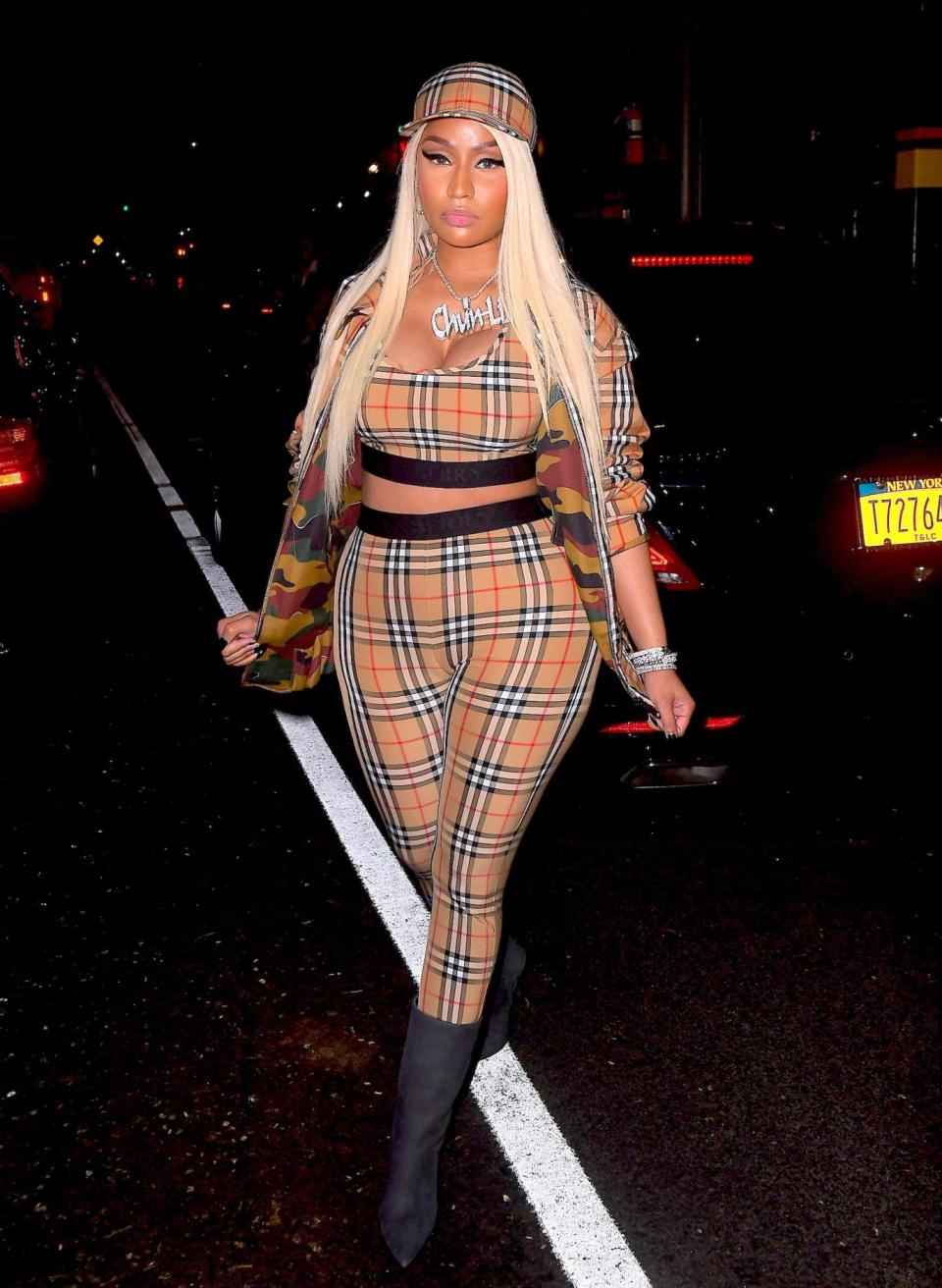 Nicki Minaj was spotted out in New York wearing head-to-toe Burberry (247PAPS.TV / SplashNews.com)