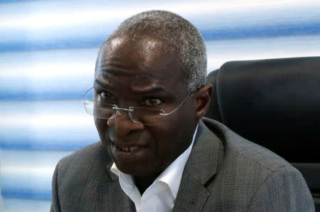 Minister of Power, Works and Housing, Babatunde Raji Fashola, and a director of the ruling party election campaign, speaks during an interview with Reuters in Abuja, Nigeria February 18, 2019. REUTERS/Nneka Chile