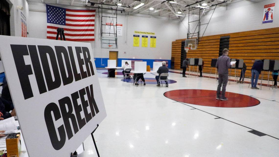 Voters cast their ballots at Veterans Park Elementary School on election day, Tuesday, Nov. 8, 2022 in Lexington, Ky.