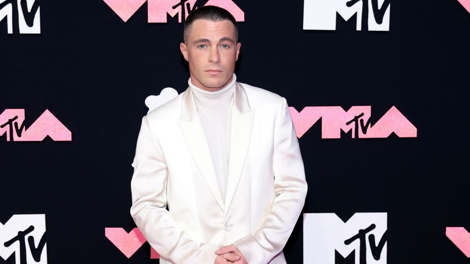 Actor and model Colton Haynes wore an all-white Dior outfit. - Dimitrios Kambouris/Getty Images