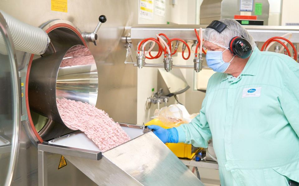 Paxlovid, a Pfizer's coronavirus disease pill, being manufactured in Freiburg, Germany