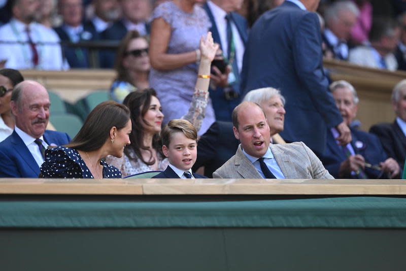 威廉王子與王妃及小王子入場觀戰。（圖：Wimbledon twitter）