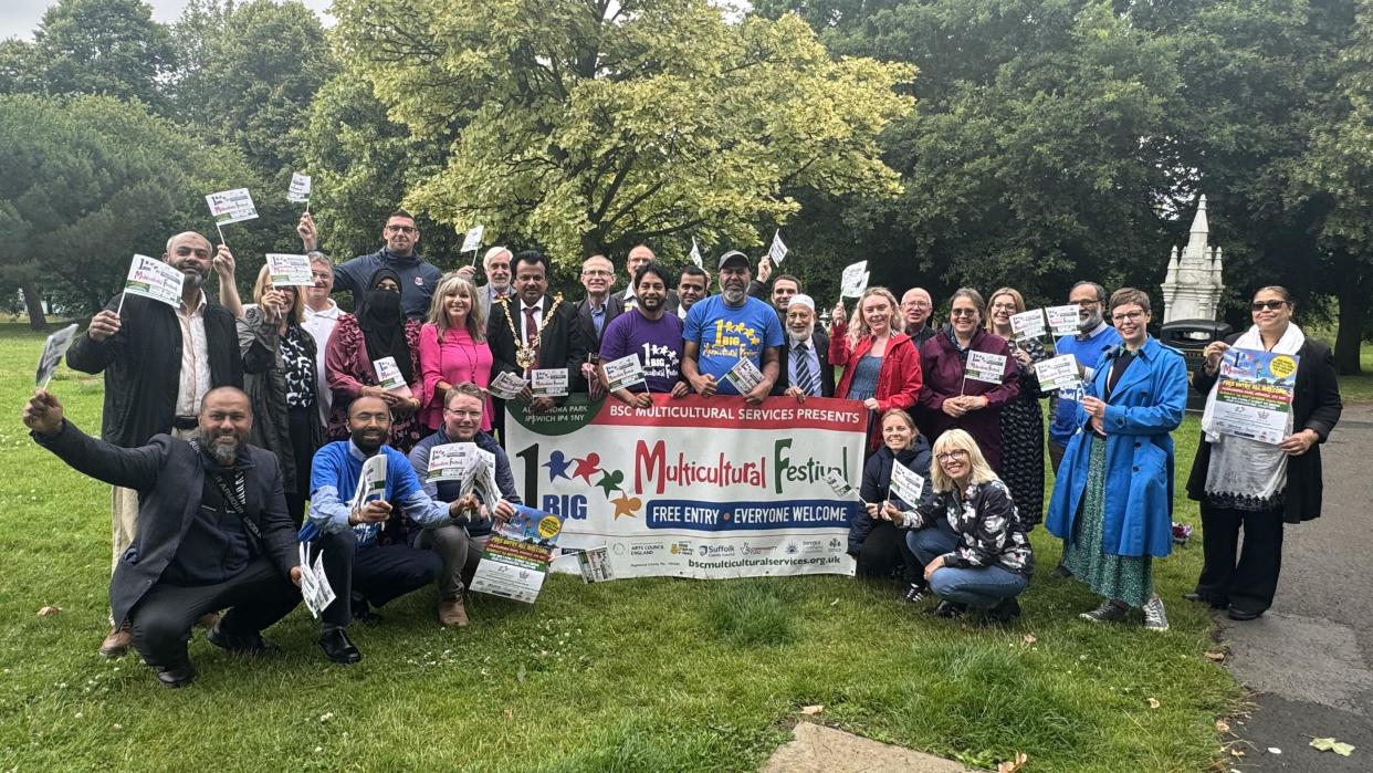 The One Big Multicultural Festival team in Alexandra Park, Ipswich