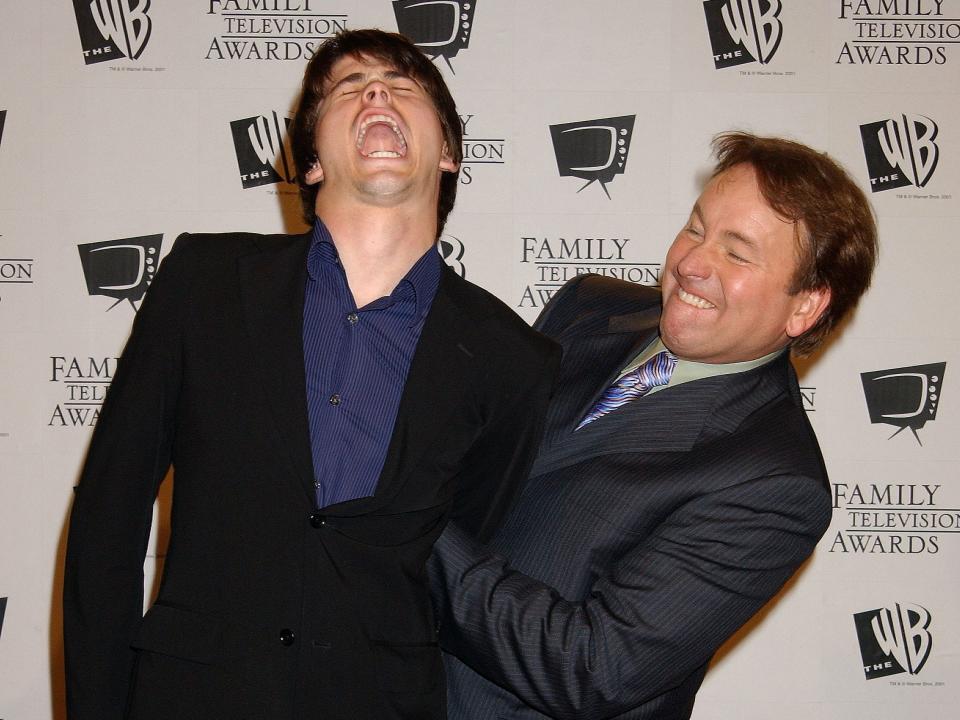 Jason Ritter and John Ritter on the red carpet.