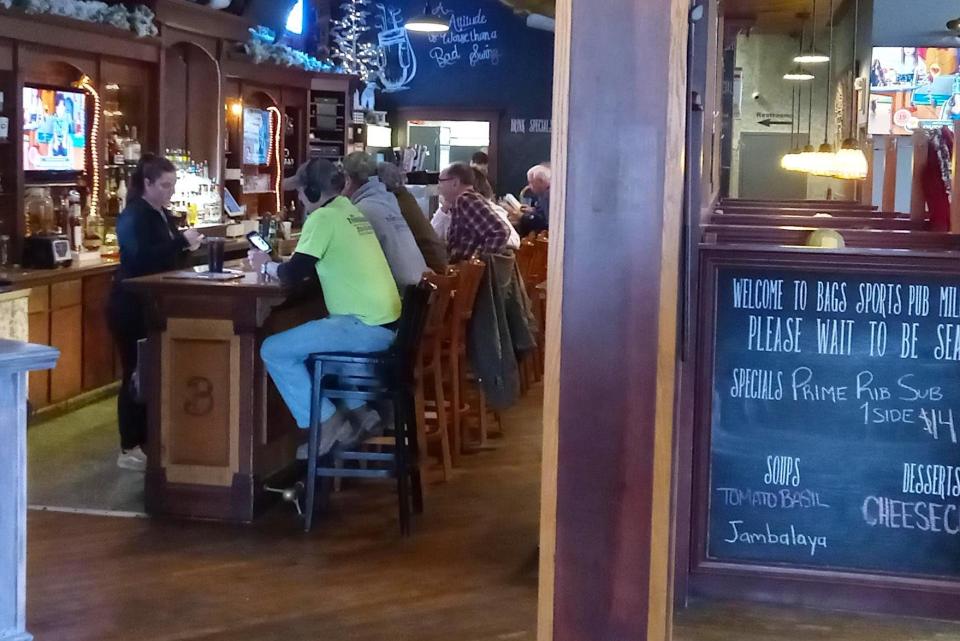 With seating at the bar and in the dining area, and TVs to accommodate both areas, Bags Sports Pub in Millersburg provides a fun atmosphere with great food to watch the Super Bowl.