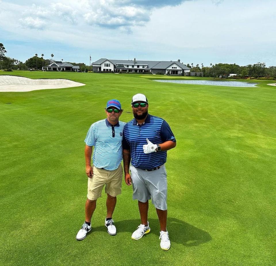 Connor Cruise in the middle of a game of golf shared on Instagram