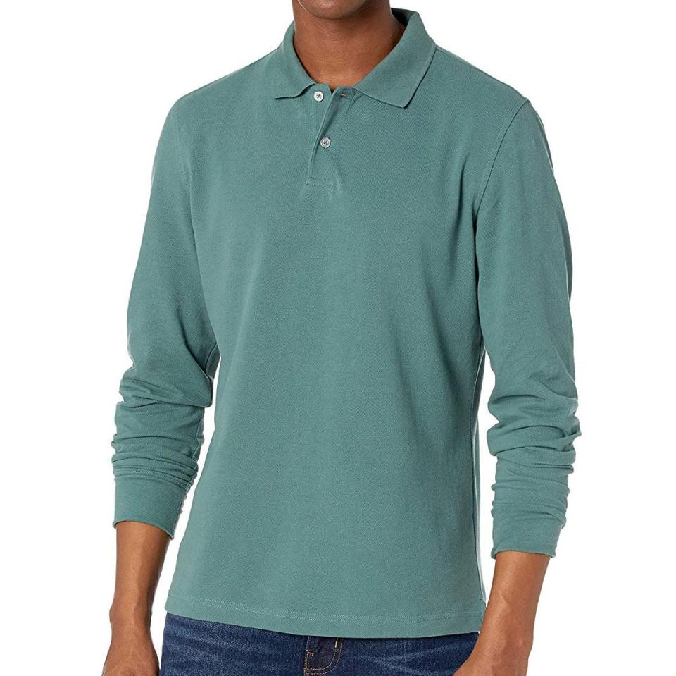 Slim-Fit Long-Sleeve Pique Polo