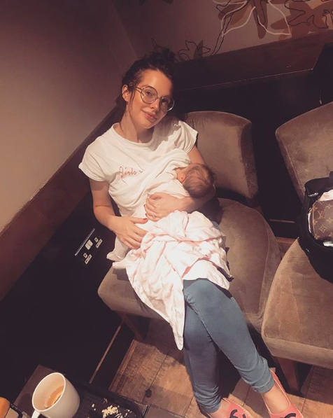 <p>Helen Flanagan took to Instagram on 19 July 2018 to defend breastfeeding in public with a snap of her feeding newborn, Delilah, in Starbucks. <em>[Photo: Instagram]</em> </p>