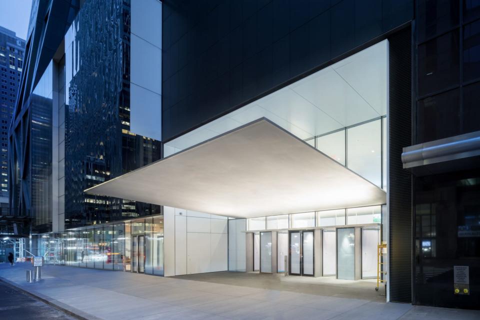 Exterior view of the Museum of Modern Art’s new 53rd Street Entrance Canopy.