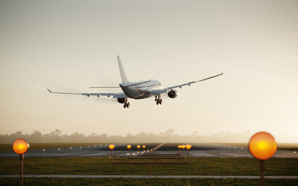 a plane taking off