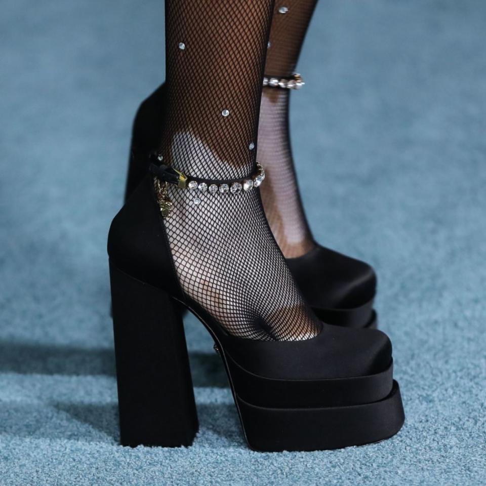 A closer view of Winnie Harlow’s heels. - Credit: Xavier Collin/Image Press Agency/MEGA