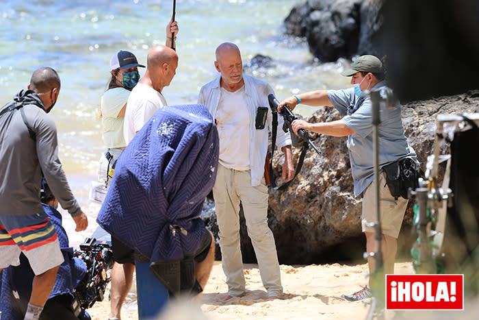 Bruce Willis en uno de sus últimos rodajes en Hawai