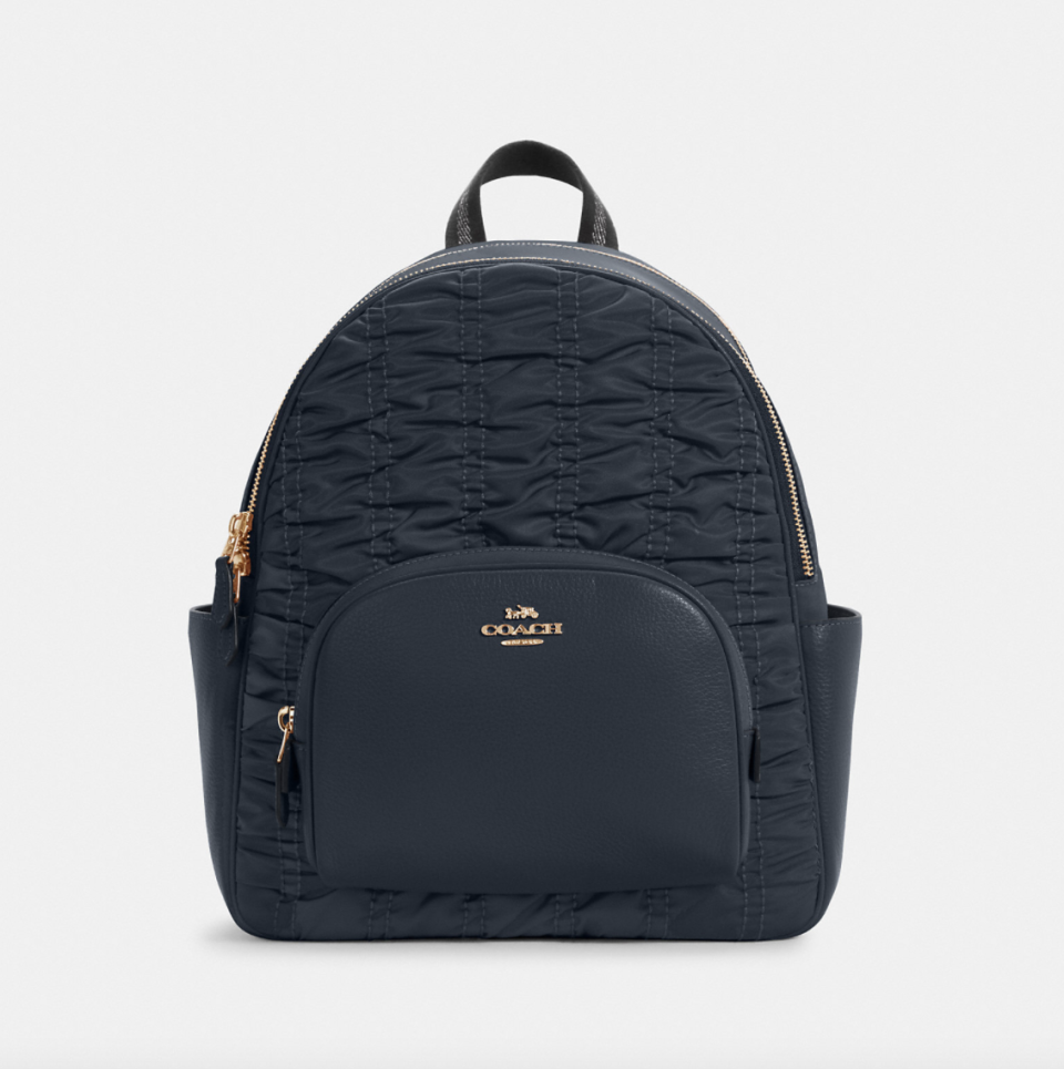 black coach outlet Court Backpack with Ruching