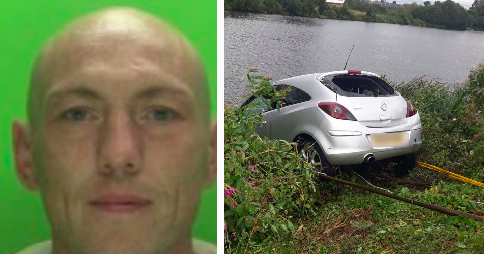 Daniel Galloway has been jailed after driving his car into a river during a police chase. (SWNS)