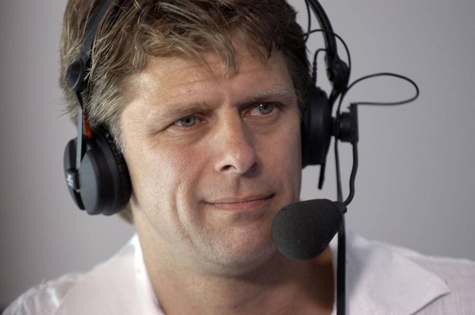 Andrew Castle (taken in 2005) TX: BBC ONE & TWO, 26th June to 9th July 2006 Monday, 26th June heralds the start of the 2006 Wimbledon Championships, and the return of BBC Sport's award-winning live coverage of the nation's favourite summer event. Sue Barker presents the BBC's live coverage from the All England Club, with John Inverdale fronting the nightly highlights programme, 'Today at Wimbledon'. (Photo by Jeff Overs/BBC News & Current Affairs via Getty Images)