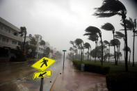 <p><strong>Miami Beach</strong><br>Heavy wind is seen along Ocean Drive in South Beach as Hurricane Irma arrives at south Florida, in Miami Beach, Fla,, Sept. 10, 2017. (Photo: Carlos Barria/Reuters) </p>