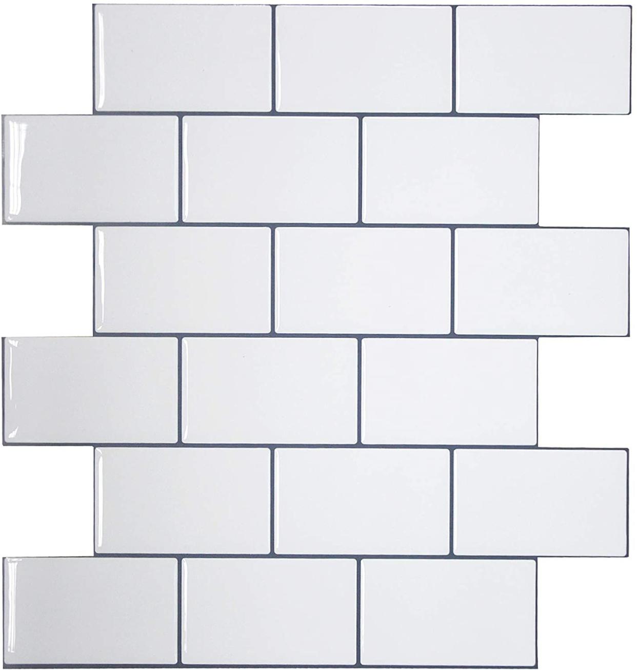 Crystiles Backsplash Pro Peel and Stick Subway Tile