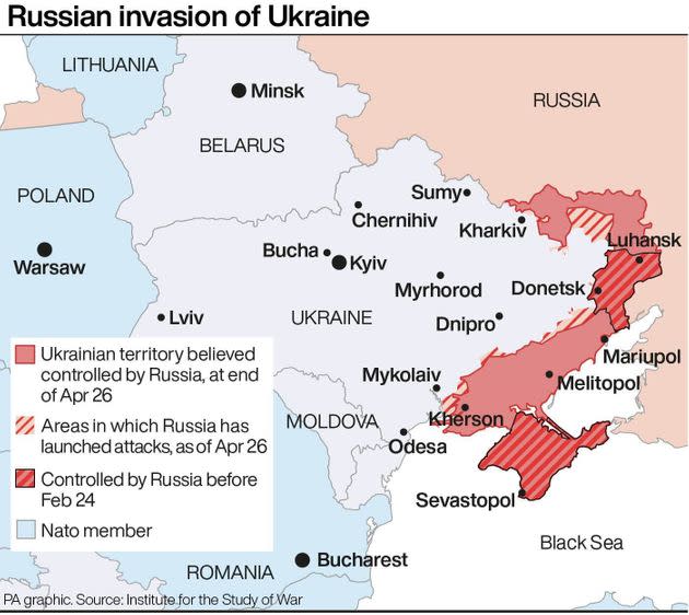 The Russian invasion of Ukraine, mapped (Photo: PA GraphicsPress Association Images)