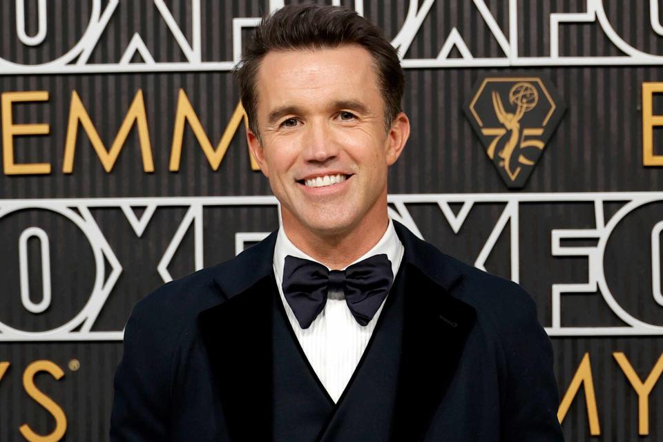 <p>Frazer Harrison/Getty</p> Rob McElhenney attends the 75th Primetime Emmy Awards at Peacock Theater on January 15, 2024 in Los Angeles, California.