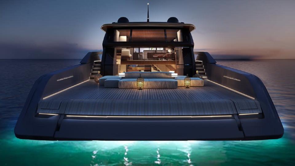 The SP110’s beach area. - Credit: Sanlorenzo Yachts