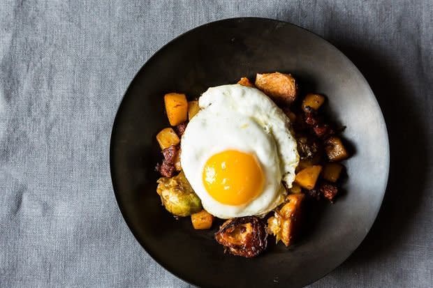<strong>Get the <a href="http://food52.com/recipes/15140-brussels-sprout-and-chorizo-beer-hash" target="_blank">Brussels Sprout & Chorizo Beer Hash recipe </a>by Food52</strong>
