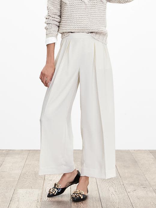 Banana Republic Pleated Wide-Leg Crop Pants, $98