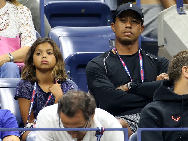 <p>Jean Catuffe/GC Images</p> Tiger Woods and his daughter Sam Woods attend in Rafael Nadal's box his match against Fabio Fognini of Italy on day five of the US Open on September 4, 2015 in New York City.