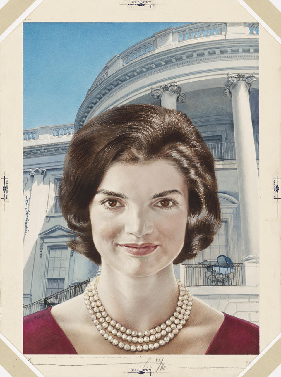 Jacqueline Kennedy Onassis by Boris Chaliapin - Credit: NPG/Smithsonian