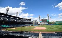 <p>A general view of the field before the exhibition game between the Pittsburgh Pirates and the Cleveland Indians at PNC Park on July 22 in Pittsburgh.</p>