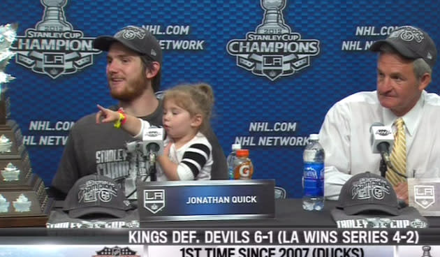 The debate is over. Jonathan Quick's name is on the Stanley Cup