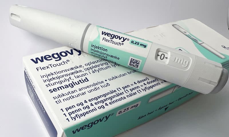 A injection pen of Novo Nordisk's weight-loss drug Wegovy is shown in this photo illustration in Oslo