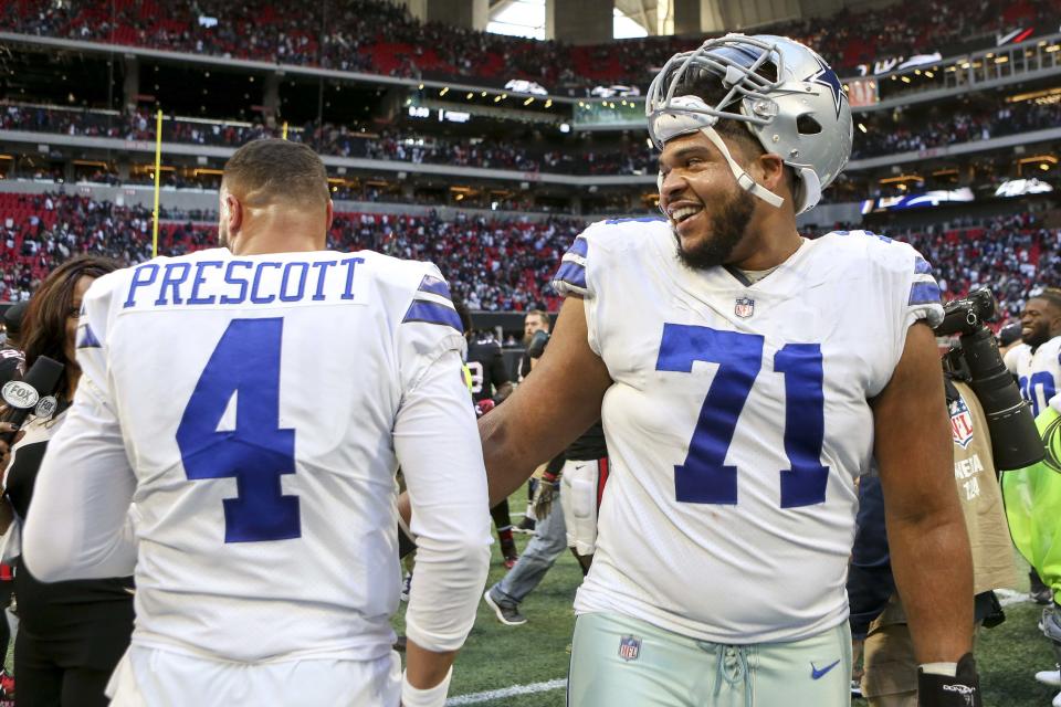 So far, Dallas Cowboys offensive tackle La'el Collins (71) has lived up to the big extension he signed before the season. (USA Today)