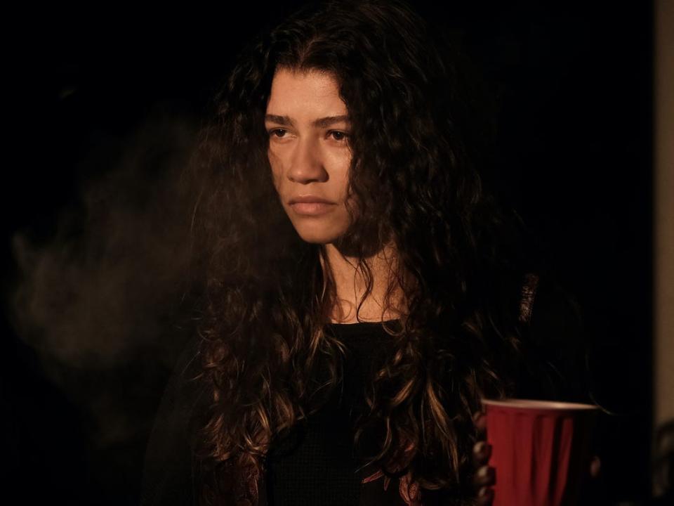 Zendaya as Rue Bennett on season two, episode one of "Euphoria."